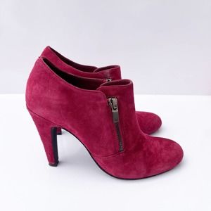 Franco Sarto L Sync Red Suede Stiletto Heel Booties